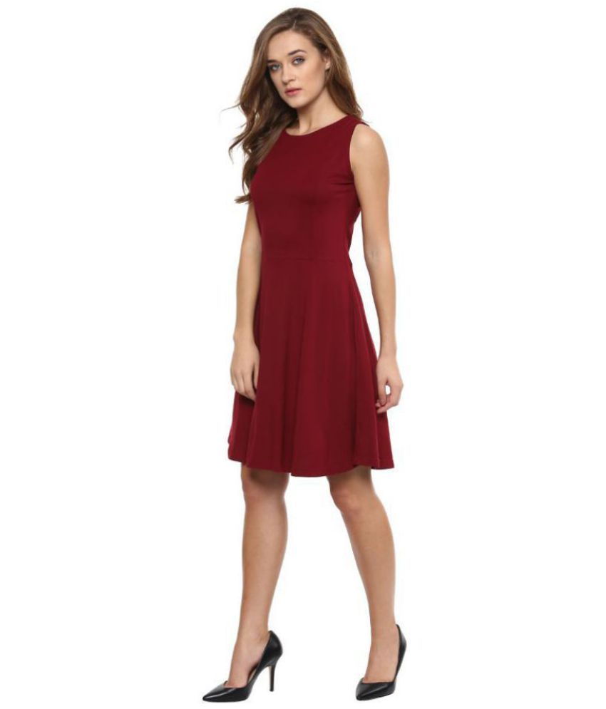 maroon skater dress
