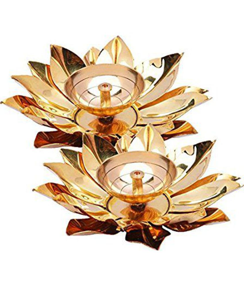     			Heaven Decor Brass Akhand Diya - Pack of 2