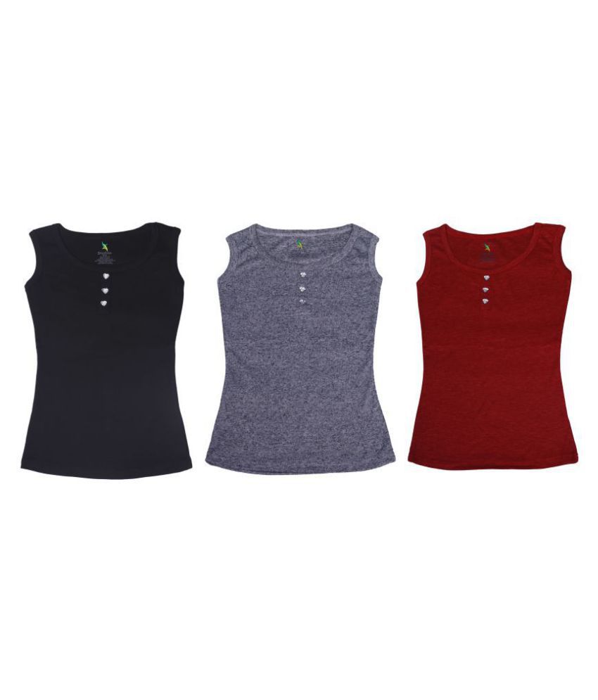     			Stable Impex Stretchable Vest For Girls - Pack of 3 (Navy,Dark Oxford,Vintage Red)