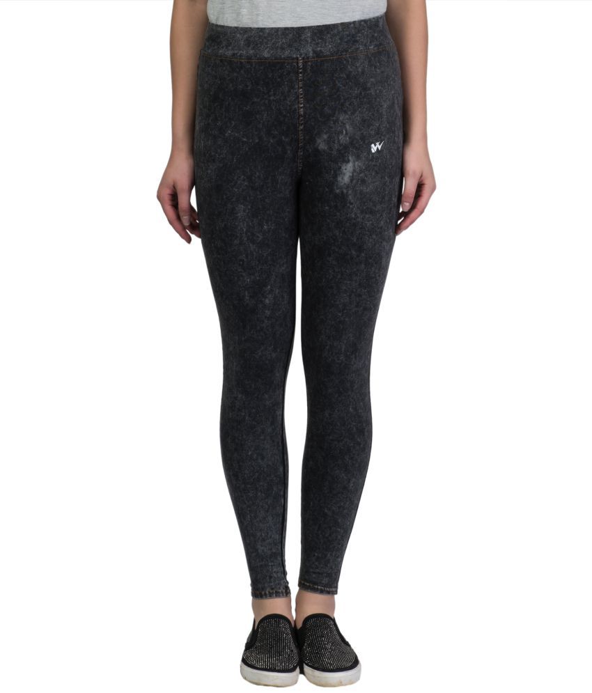 black cotton jeggings