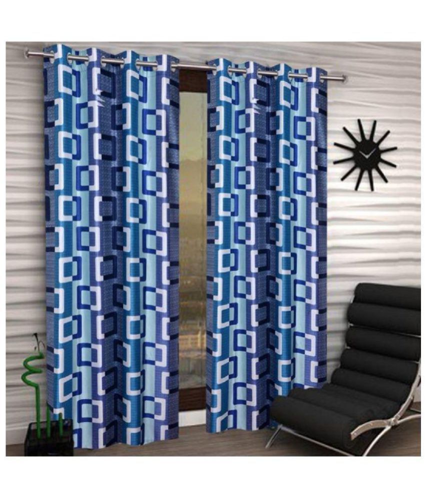    			Tanishka Fabs Semi-Transparent Curtain 5 ft ( Pack of 4 ) - Blue