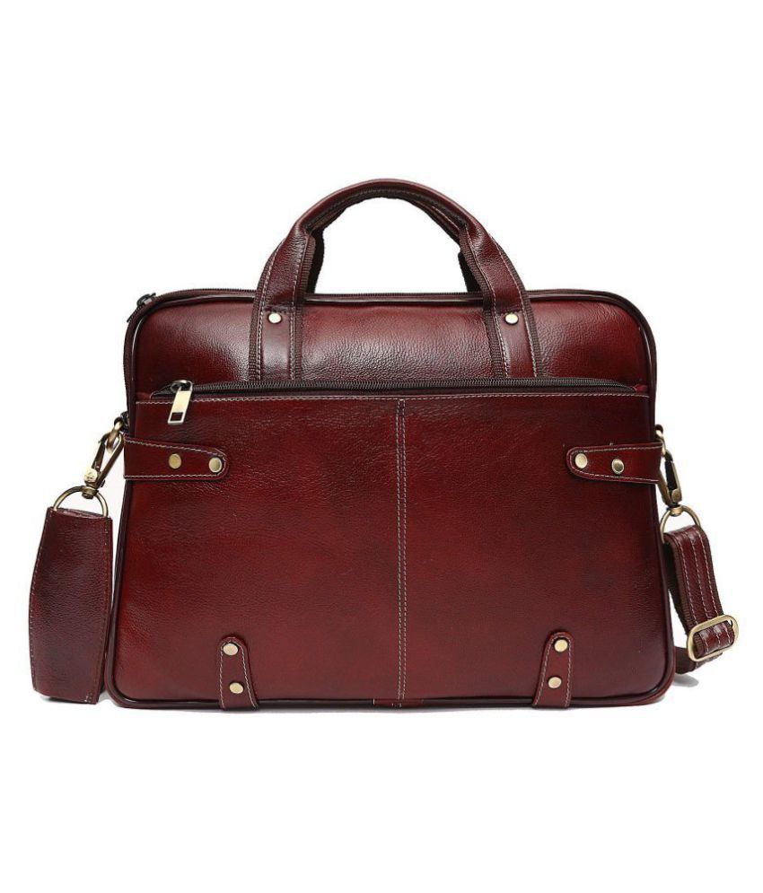Falcon FI/LB/25/BRN Brown Leather Office Bag - Buy Falcon FI/LB/25/BRN ...