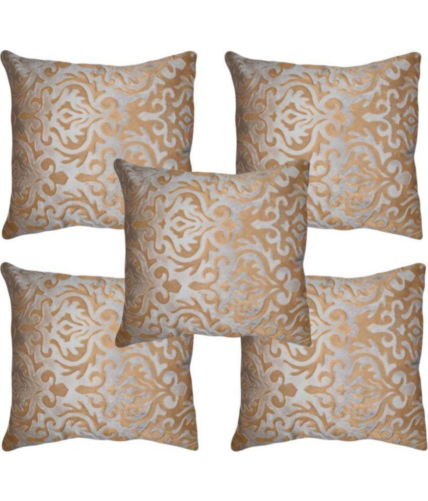 roshini enterprises Set of 5 Velvet Cushion Covers 60X60 cm (24 X 24