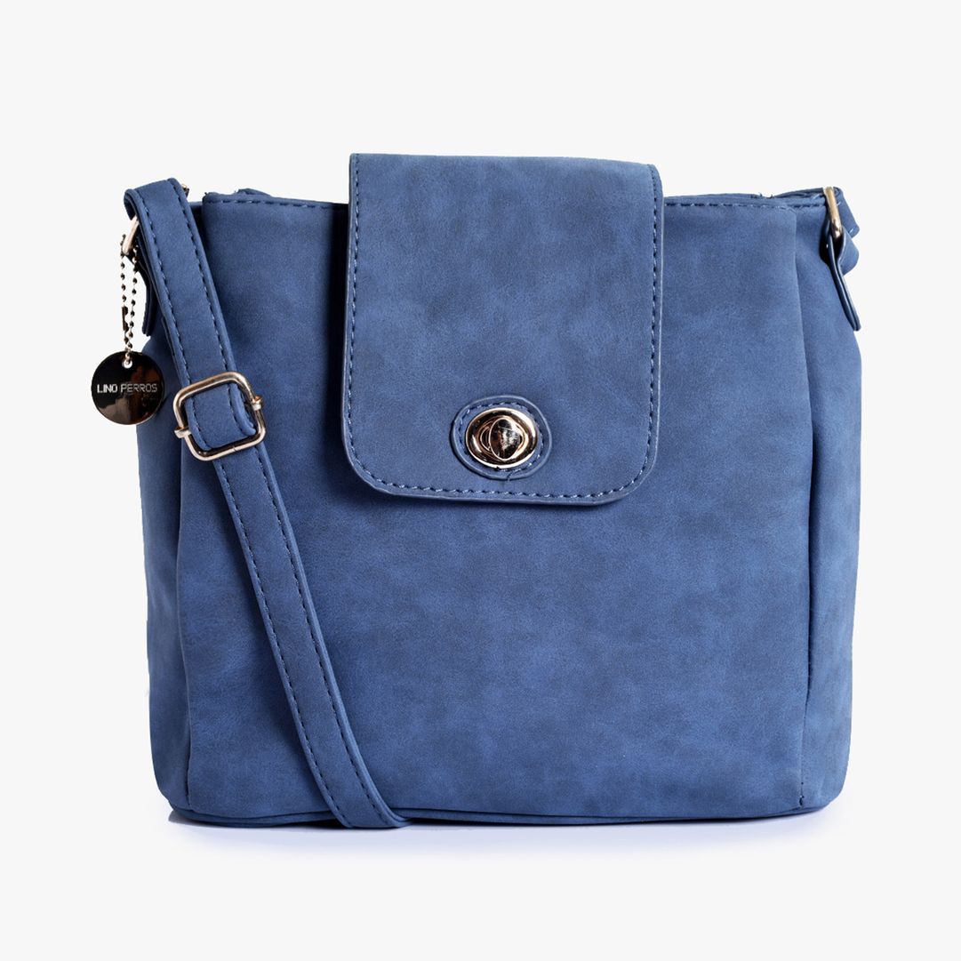 Lino Perros Blue Faux Leather Shoulder Bag - Buy Lino Perros Blue Faux ...