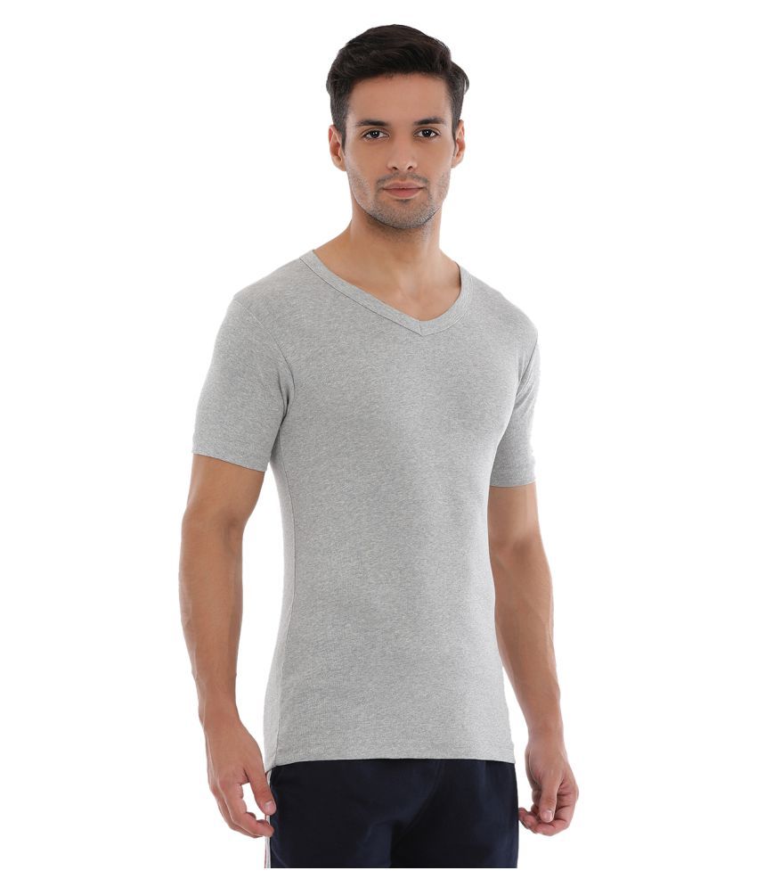 Macroman Grey Cotton T-Shirt Pack of 4 
