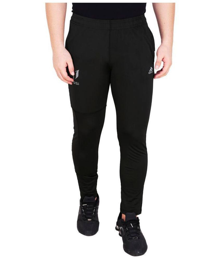 adidas black polyester lycra track pant