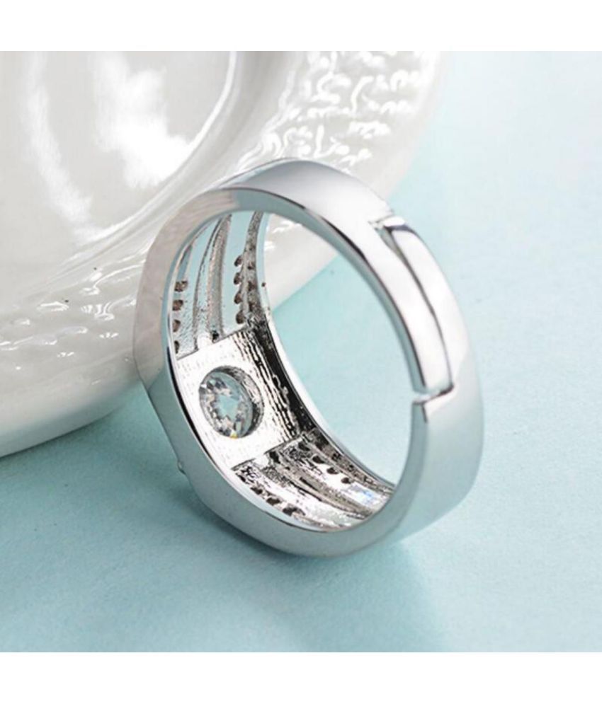 Limited Edition Sterling Silver Swarovski Solitaire Adjustable Mens