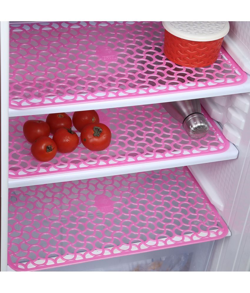 E Retailer Set Of 6 Pvc Pink Colour Refrigerator Drawer Mats 6 Pvc Pink Colour Refrigerator Drawer