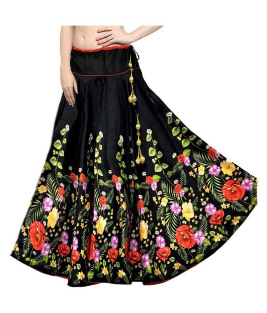 Buy Mira Creation Satin Circle Skirt Multi Color Online At Best Prices In India Snapdeal 