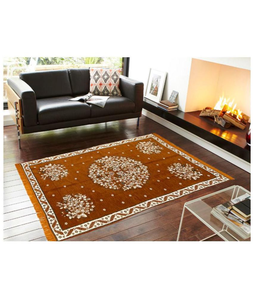     			Aazeem Gold Velvet Carpet Traditional 5X7 Ft.