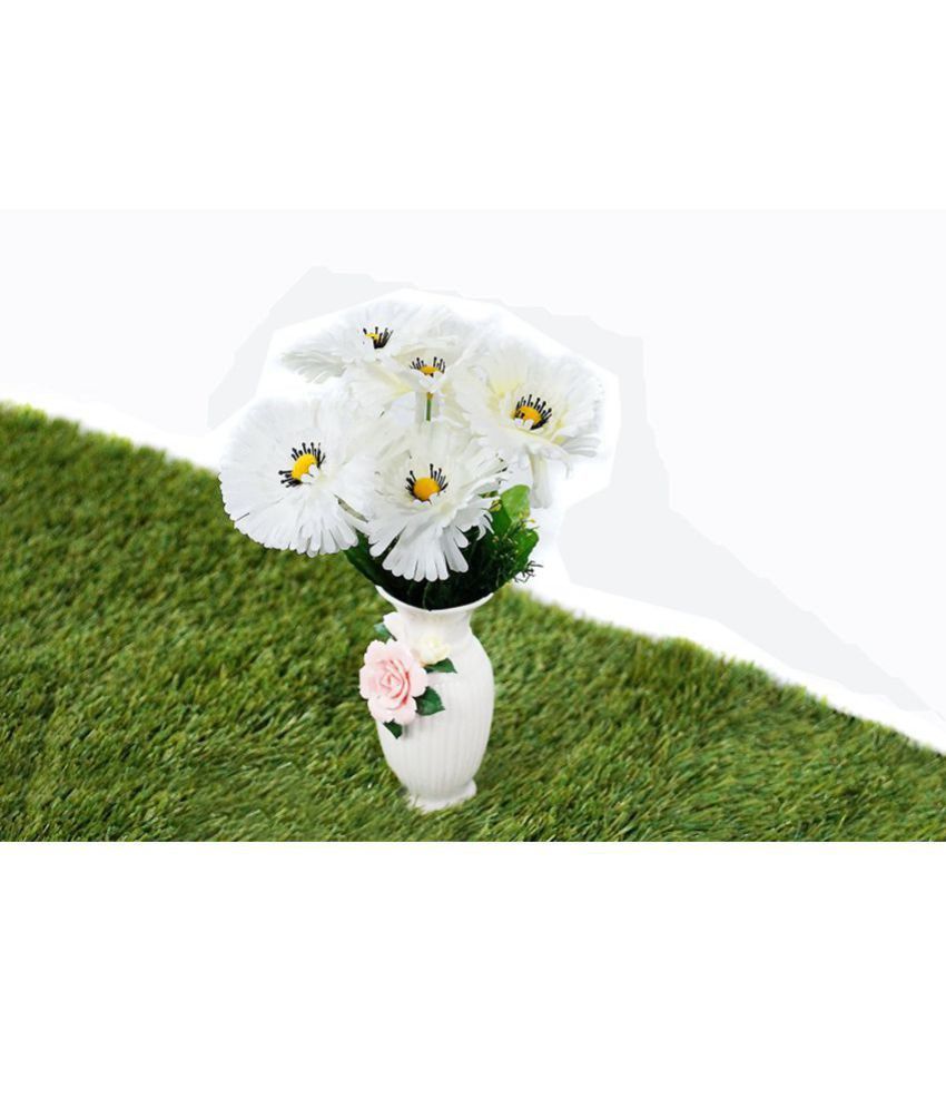     			YUTIRITI Daisy White Artificial Flowers Bunch - Pack of 7