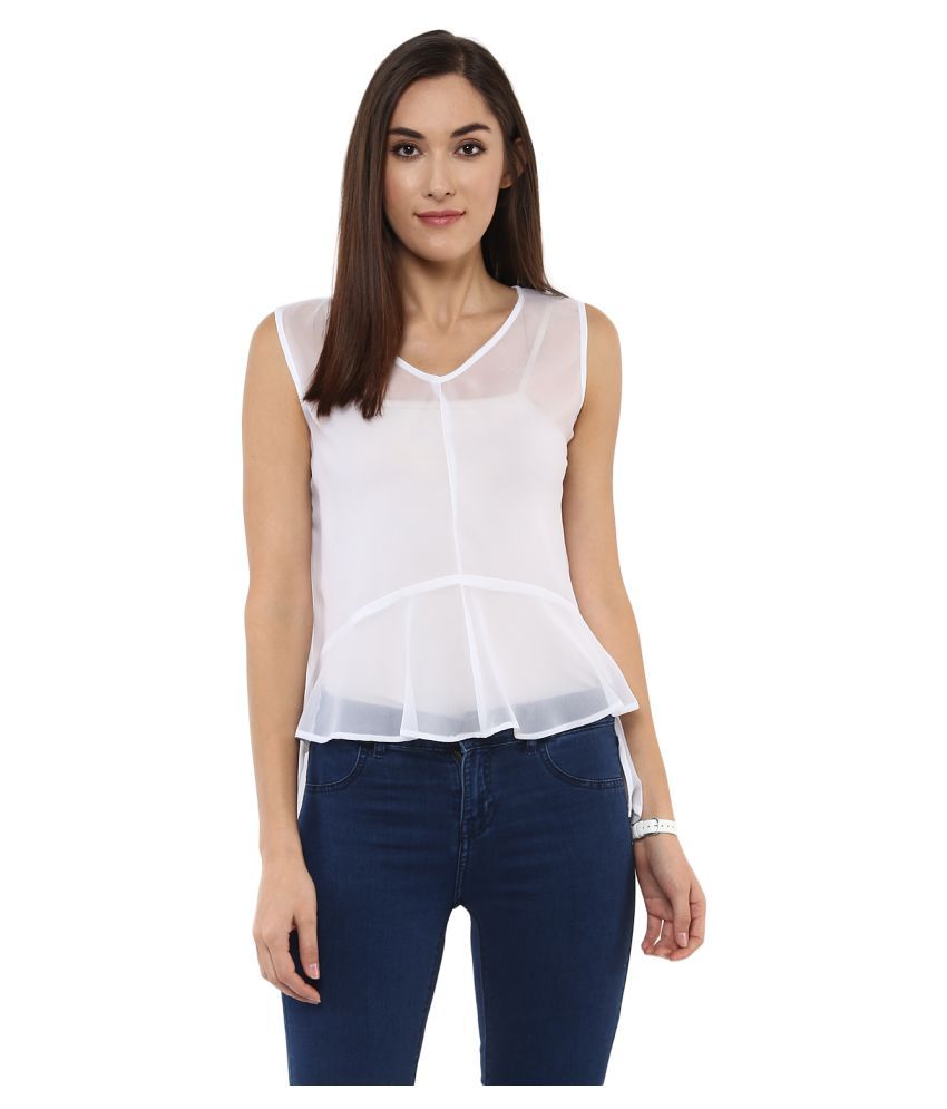     			Zima Leto Polyester Regular Tops - White