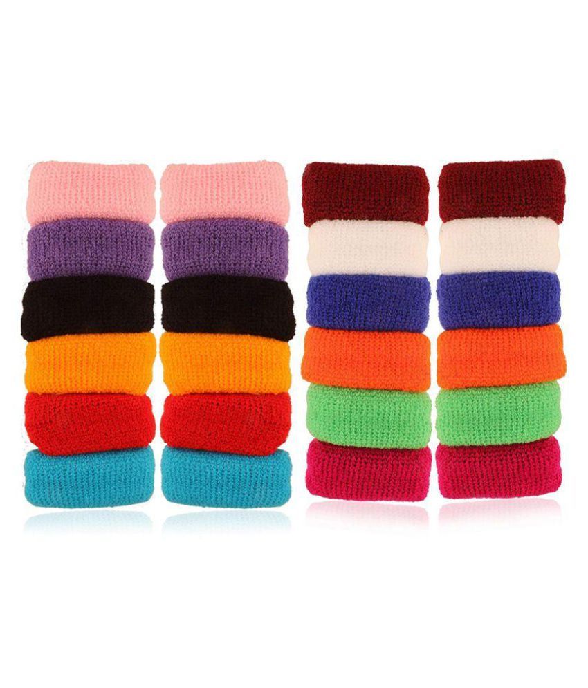 AccessHer Soft Multicolor Rubber Hair Band Set of 24 Pcs. Buy