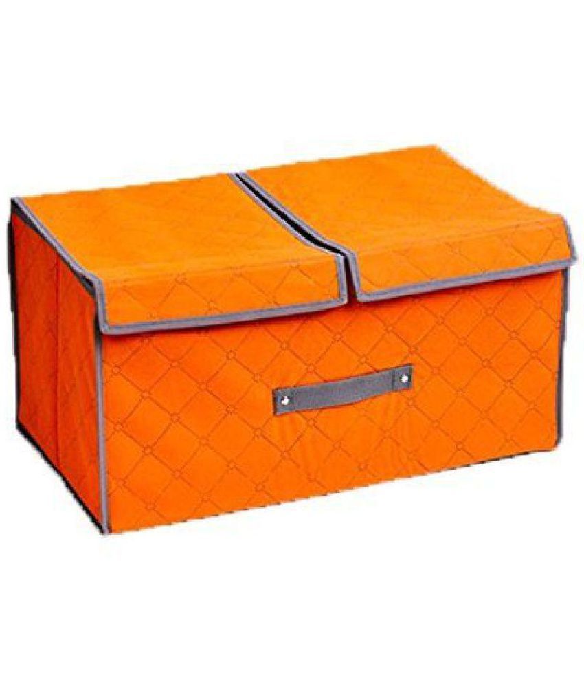     			Charcoal Divider Storage Box by House of Quirk for Socks Bra Tie and Scarfs Organizer - Orange