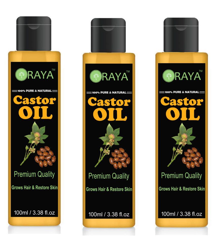     			ORAYA 100% Pure & Natural Cold Pressed Castor Hair Oil Skin Oil- 300 ml Pack of 3