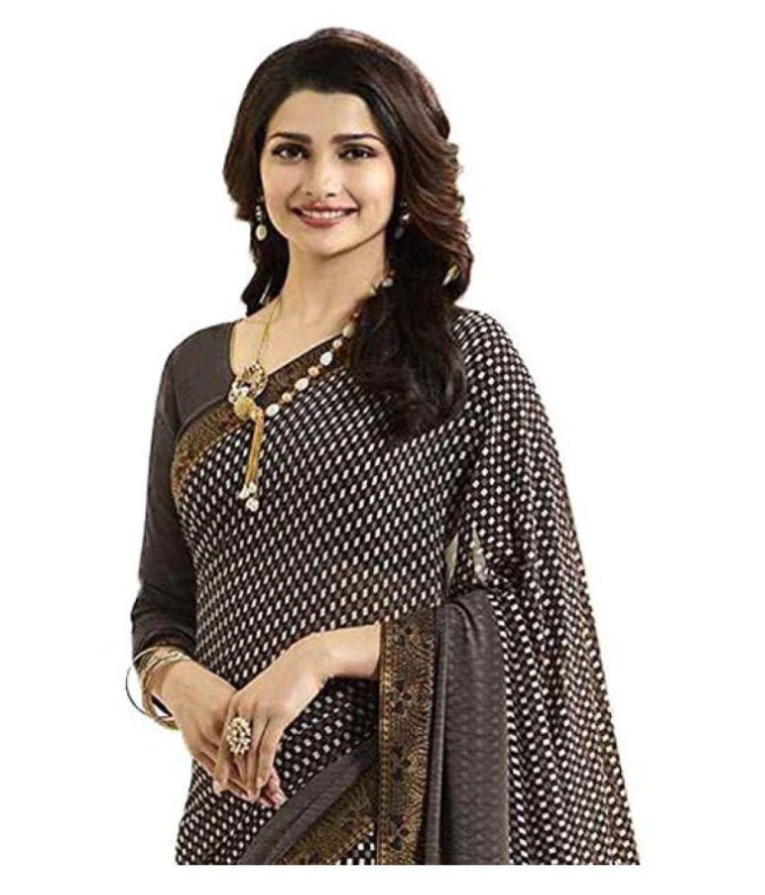 Ruchika Fashion Grey Georgette Saree - Buy Ruchika Fashion Grey ...