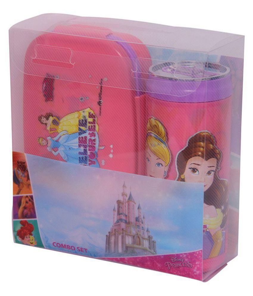 Disney Princess Cartoon Arts Lunch Box Water Bottle Gift