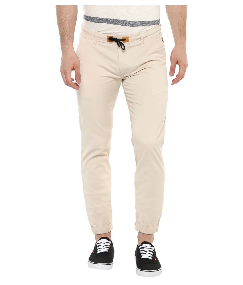 mens cream joggers