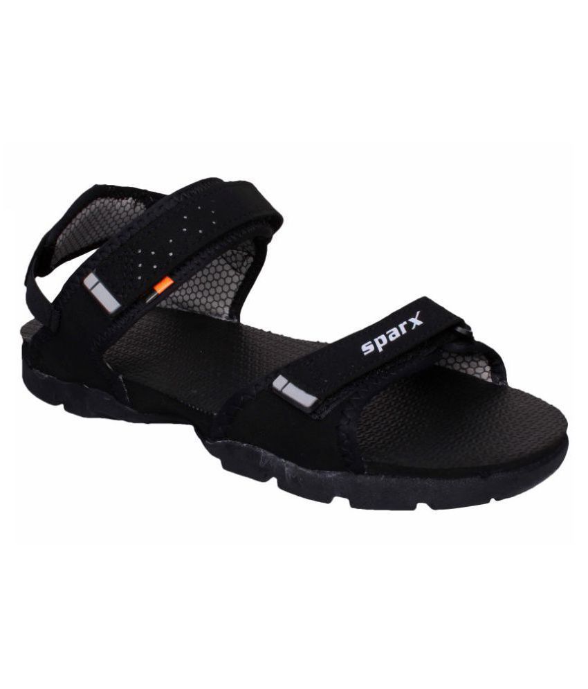 Sparx Black Canvas Floater Sandals 
