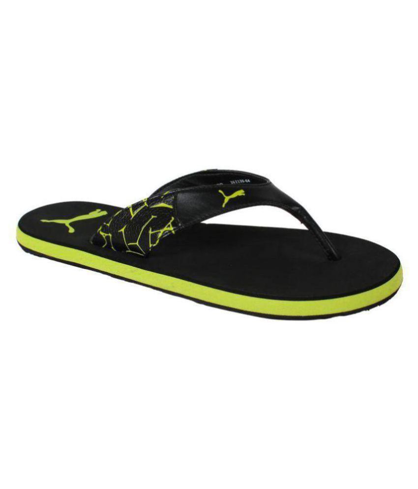 puma black thong flip flop