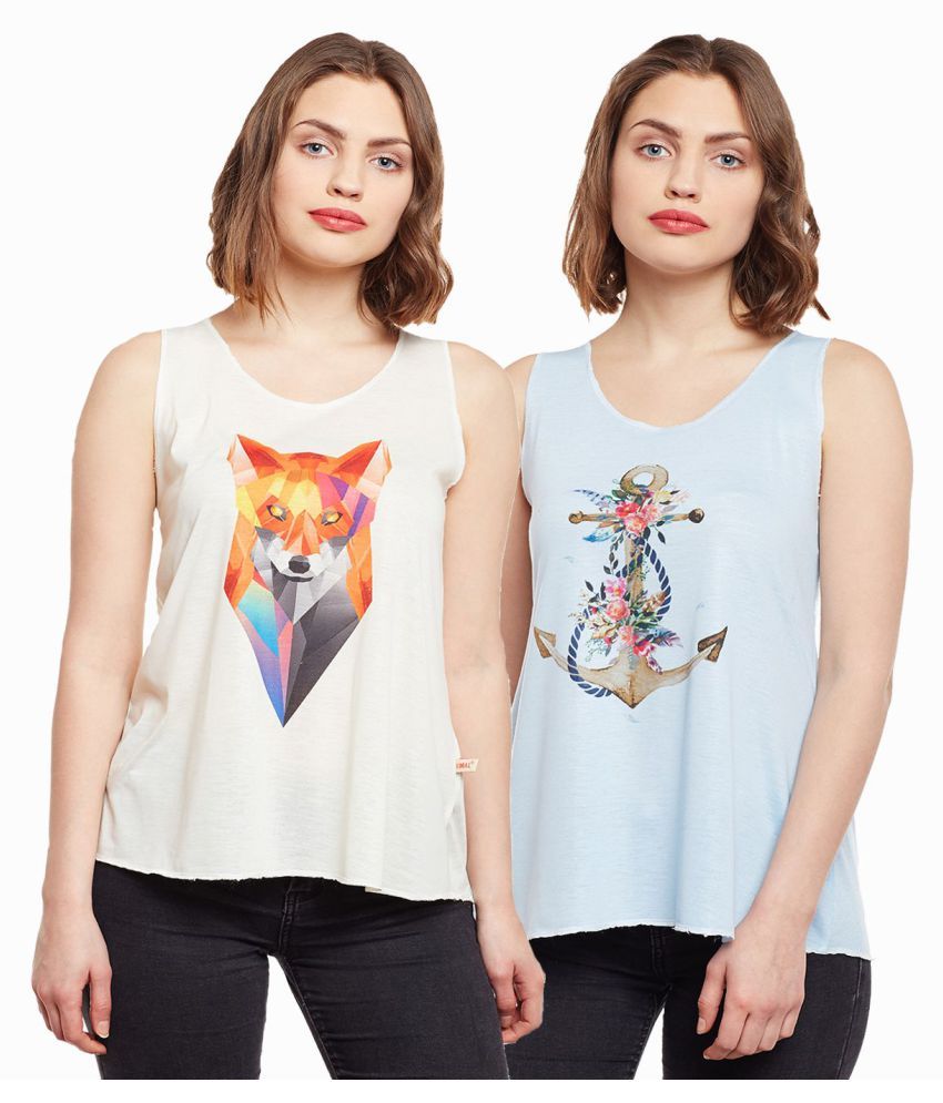     			Vimal Jonney - Multicolor Cotton Women's Tank Top ( Pack of 2 )