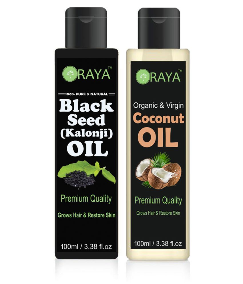     			ORAYA 100% Pure & Natural Blackseed ( Kalonji) Virgin Cocount Oil 200 ml Pack of 2