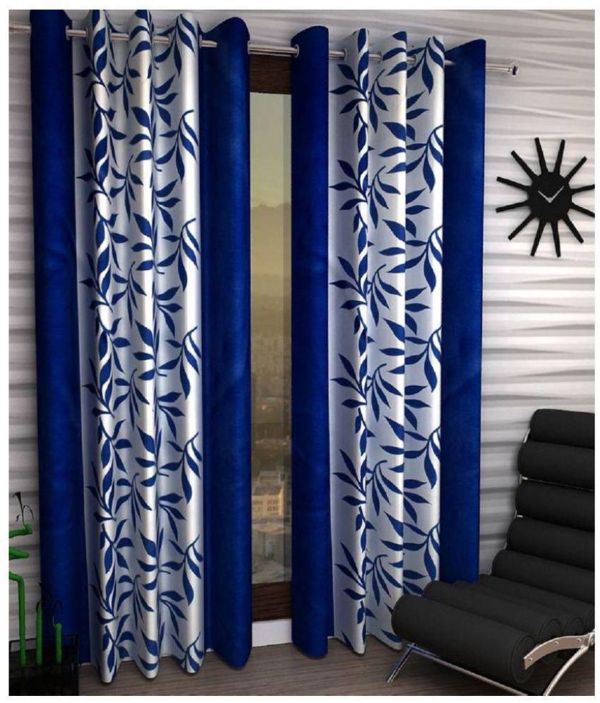     			Tanishka Fabs Semi-Transparent Curtain 5 ft ( Pack of 1 ) - Navy Blue