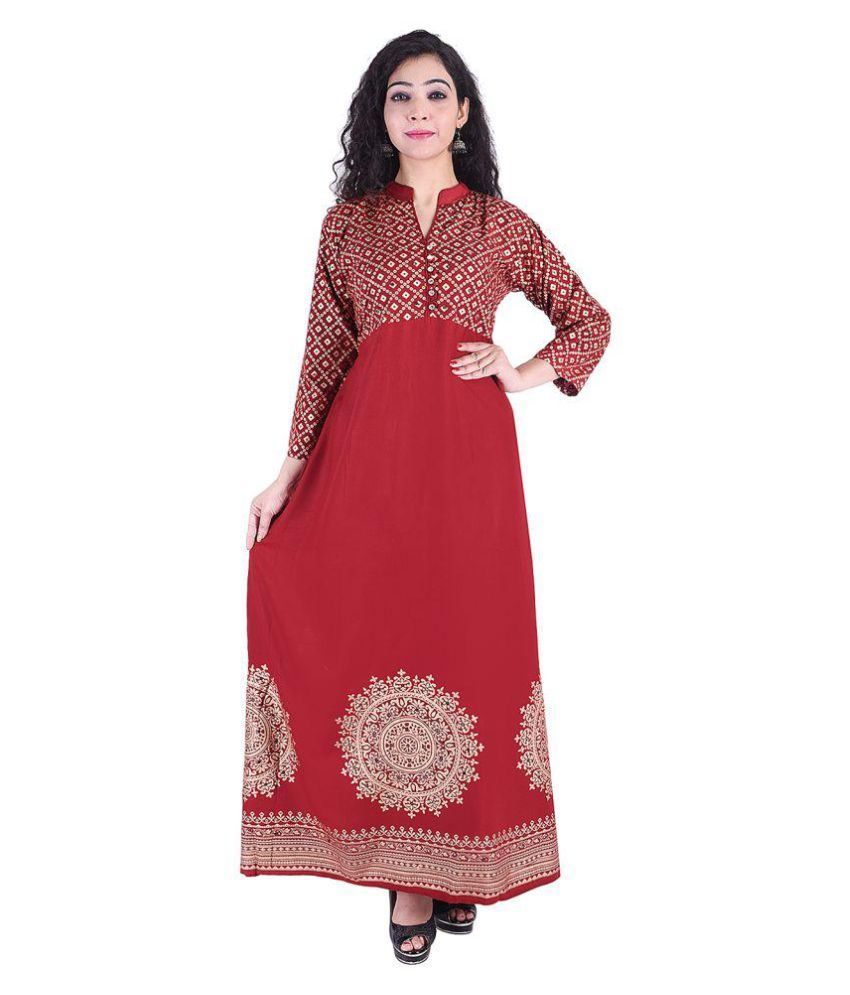 Koshika Rayon A-Line - Red - Buy Koshika Rayon A-Line - Red Online at ...