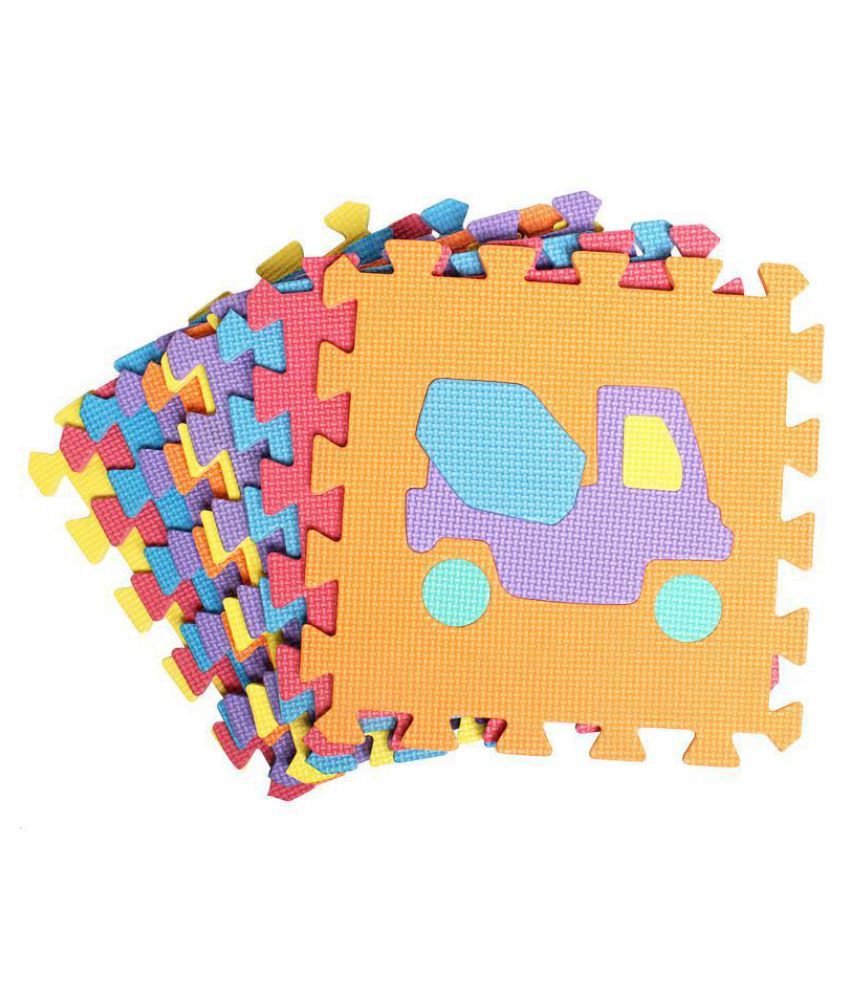 erholi Kids Baby Soft Foam Play Mat Puzzle Animals Vehicles Number Crawling Mat Puzzle Mat for Kid Puzzle Play Mats 