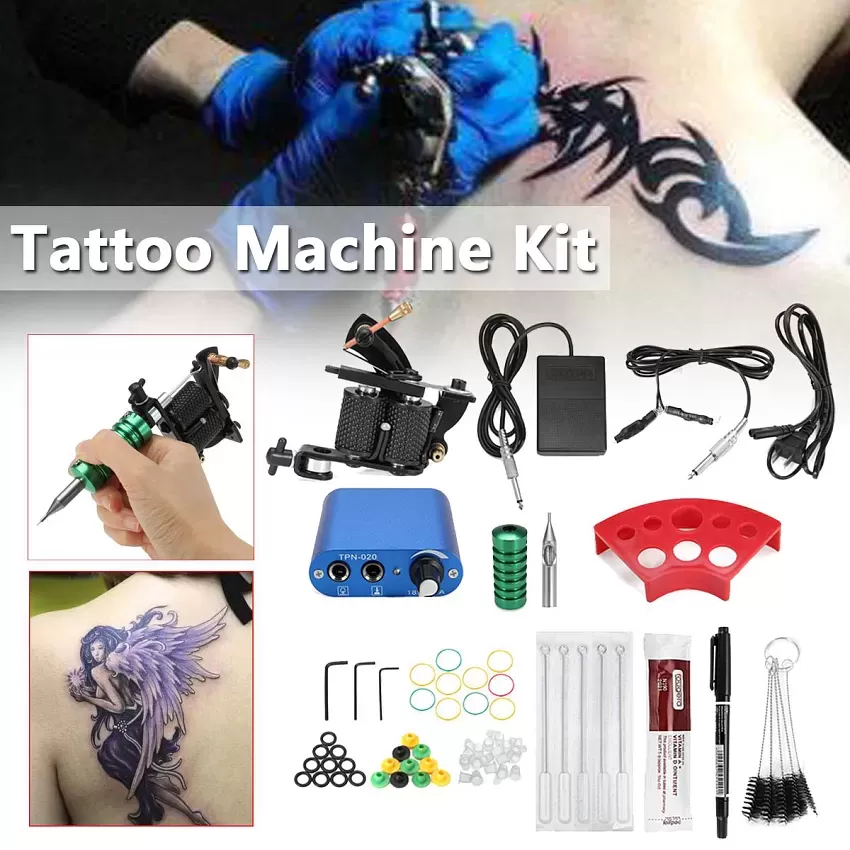 Coil Tattoo Kit Complete Machine Set Tattoo Power Supply Needles  Professional Tattoo Machine Gun Kit For Beginner Starter  Fruugo IN