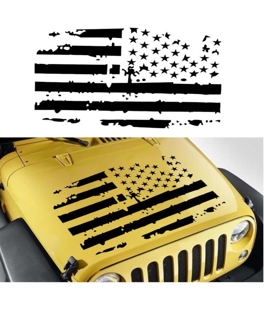 Buy American Flag Hood Blackout Vinyl Decal Sticker Fits For Jeep -Wrangler  JK TJ YJ Online at Low Price in India - Snapdeal
