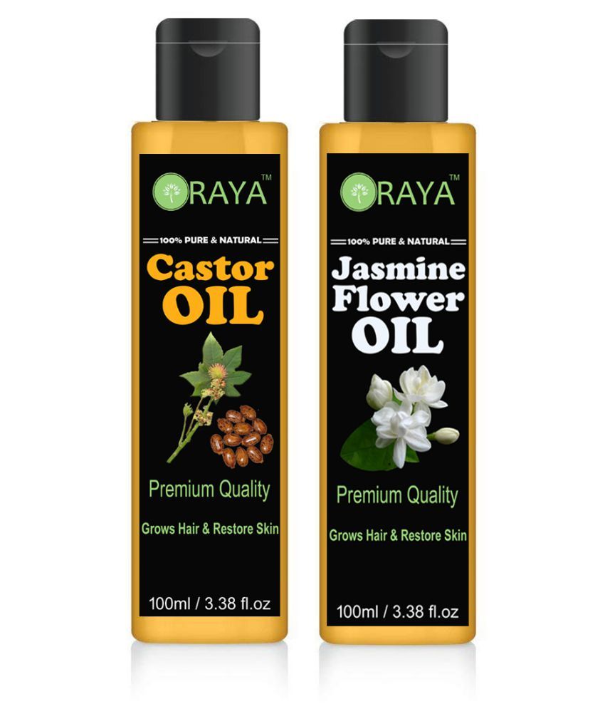     			ORAYA 100% Pure & Natural Castor & Jasmine Oil 200 ml Pack of 2