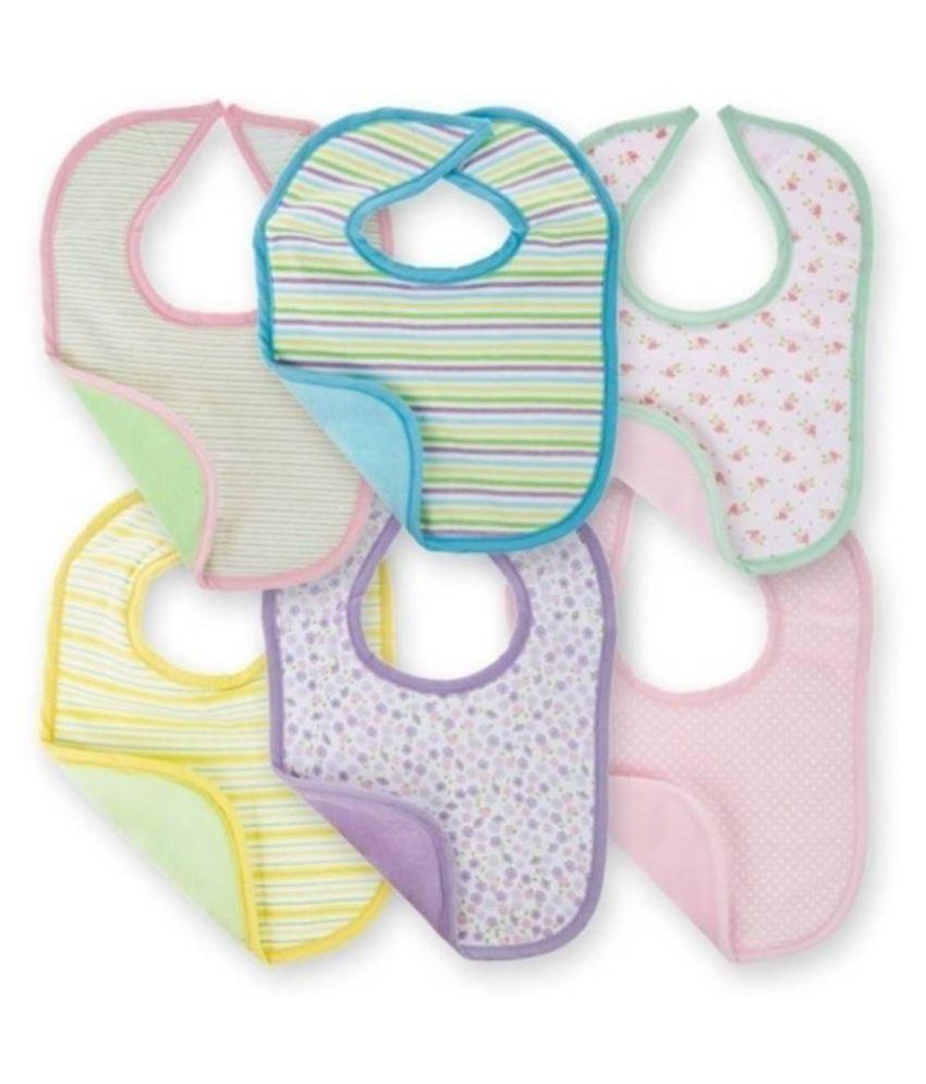     			Tahiro Multi-Colour Cotton Bibs - Set of 6