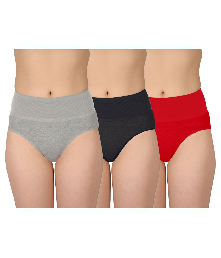     			Madam Pack of 3 Cotton Lycra Women's Hipsters ( Multi Color )