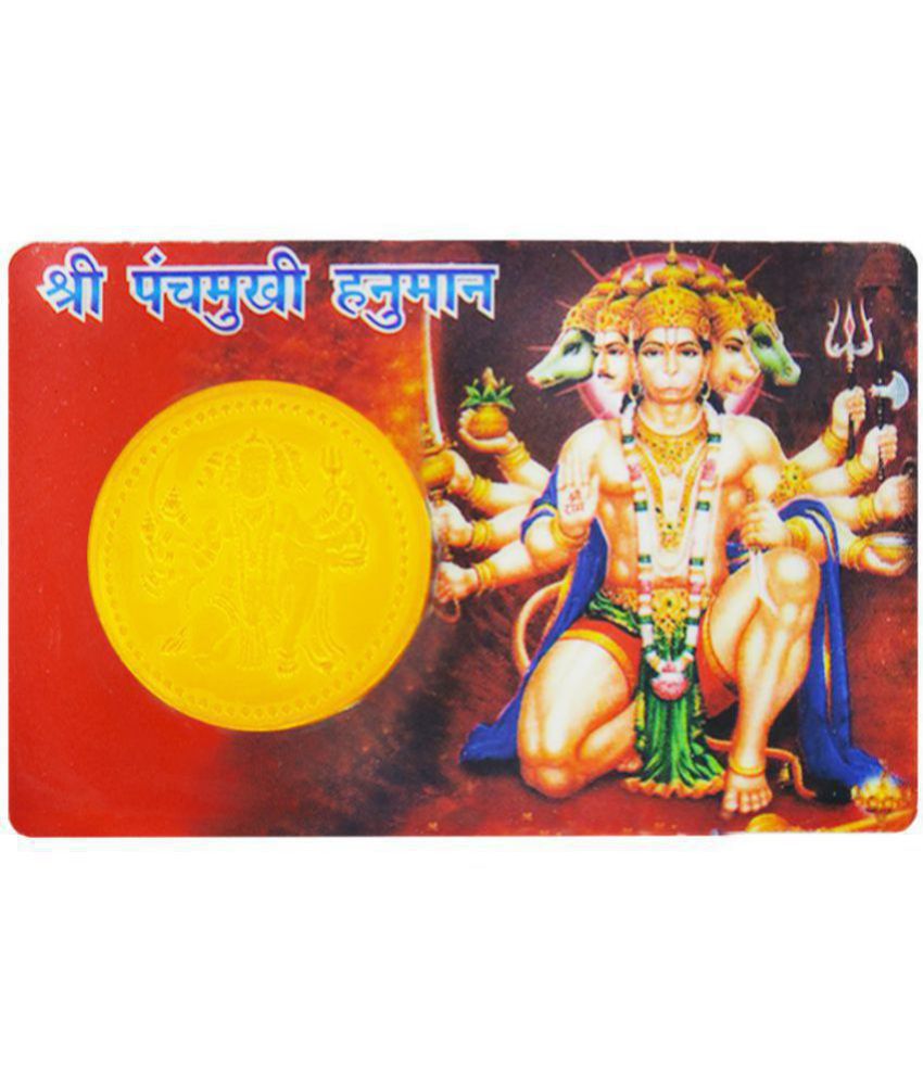     			Ratnatraya Energized Shree Panchmukhi Hanuman with Vahan Durghatna Nashak Wallet/Pocket Yantra for Vastu & Protection