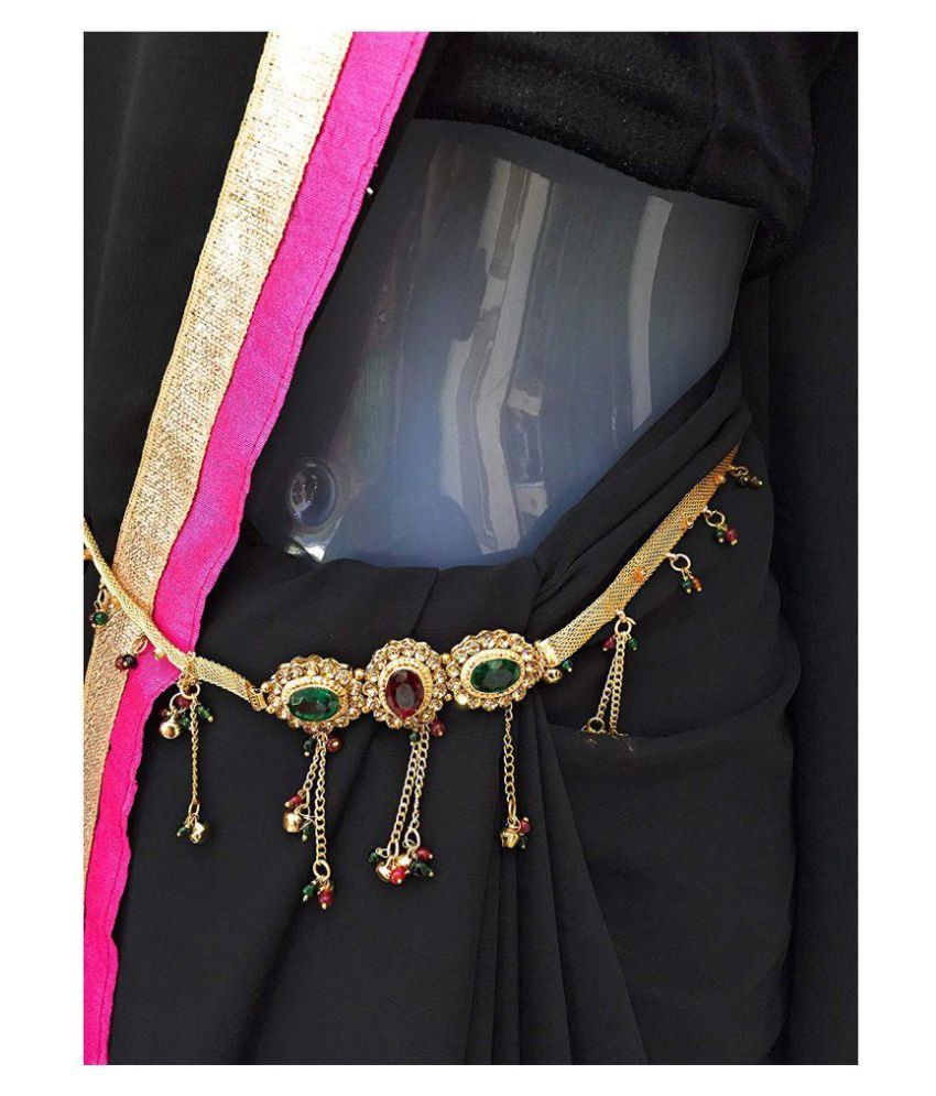 XLDreams American Diamond and Pearl waist chain/kamarband/belly chain