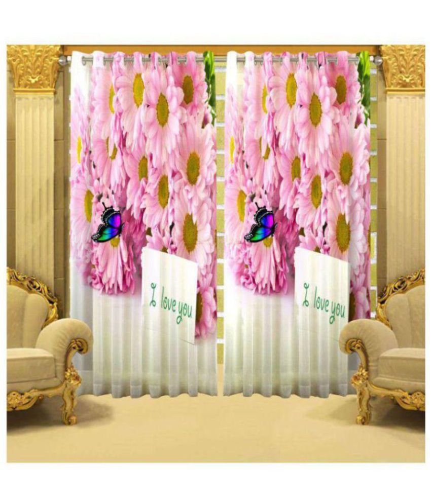     			indiancraft Single Window Semi-Transparent Eyelet Polyester Curtains Multi Color