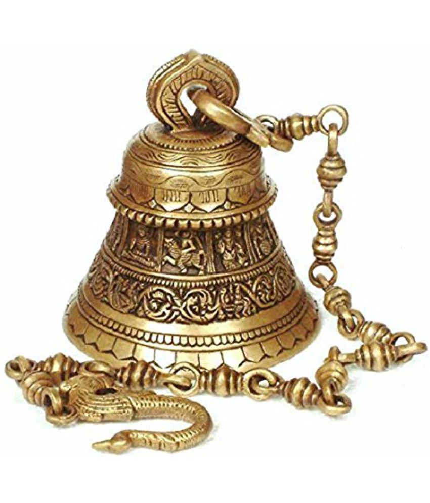 Brass Dashavatar Hanging Bell Ethnic Indian God Lord Vishnu Dashavtar