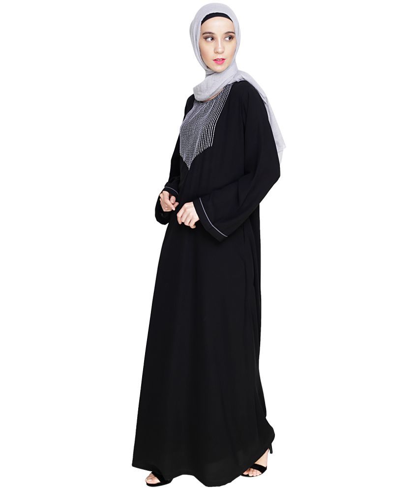 MODEST FOREVER Black Polyester Stitched Burqas without Hijab Price in ...