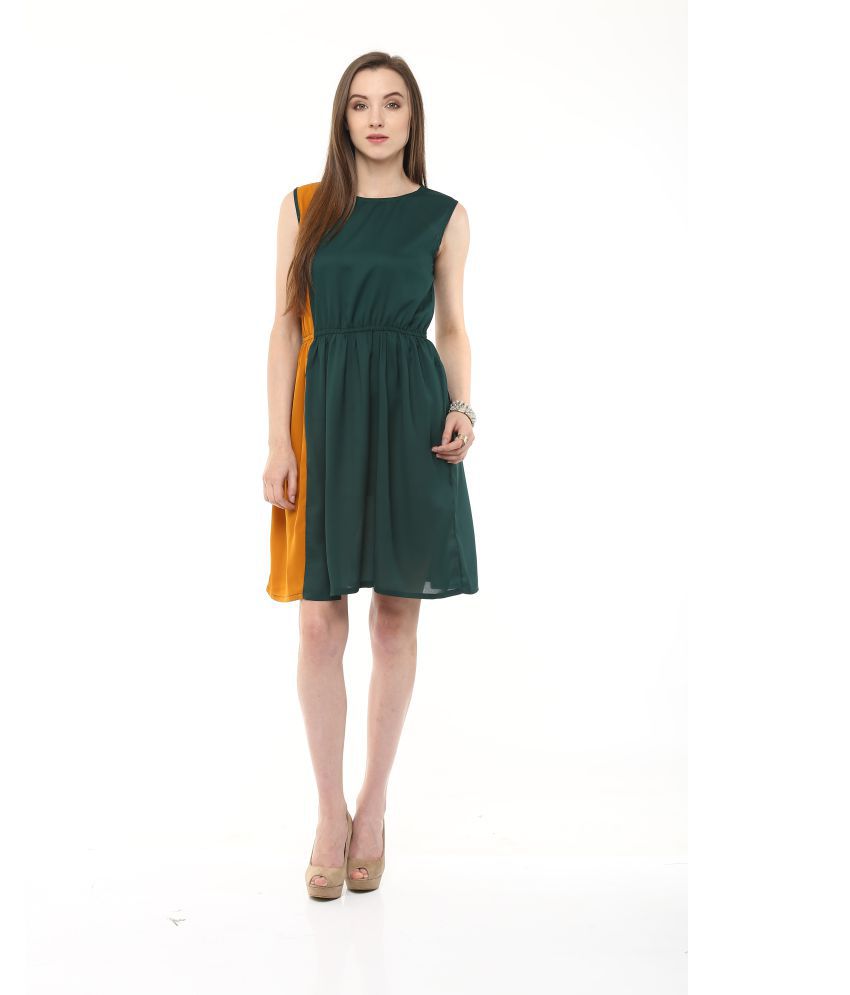     			Zima Leto Polyester Green Regular Dress