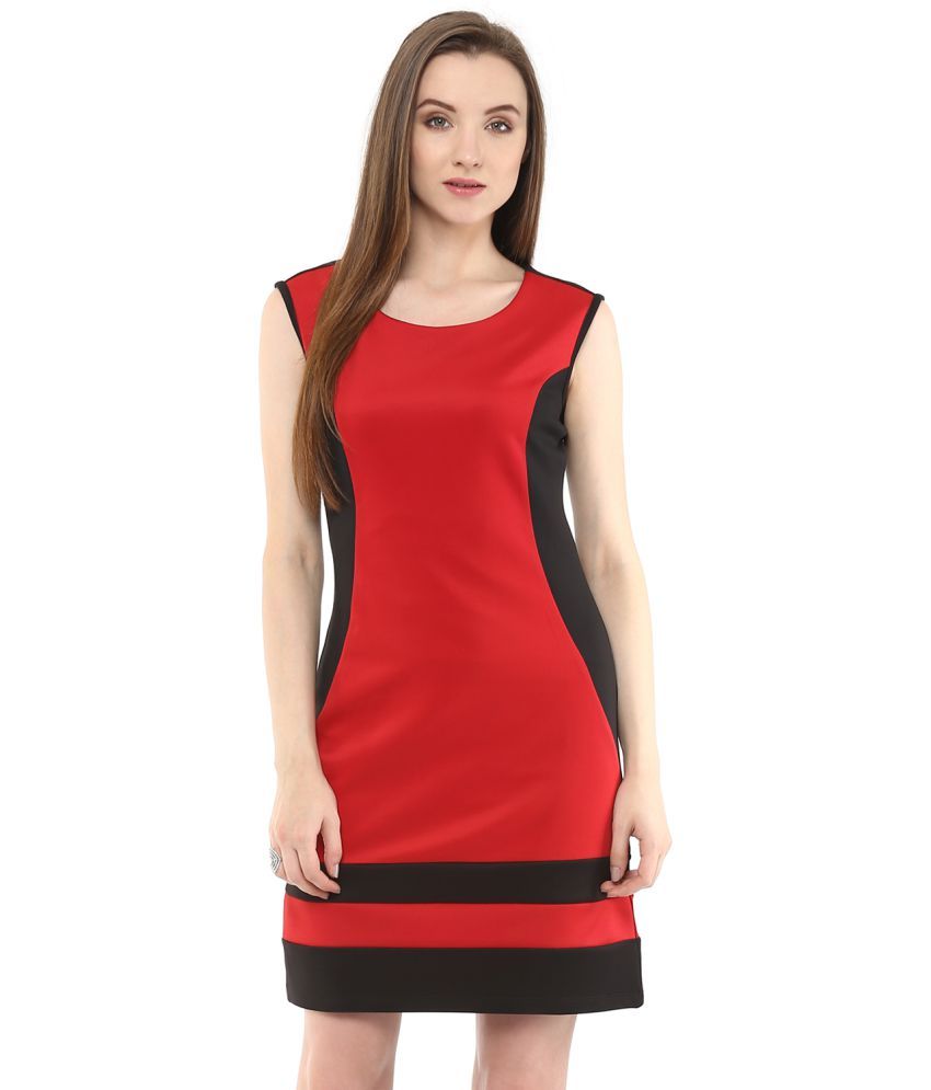     			Zima Leto Scuba Red Regular Dress