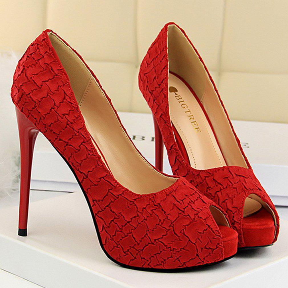red color block heels