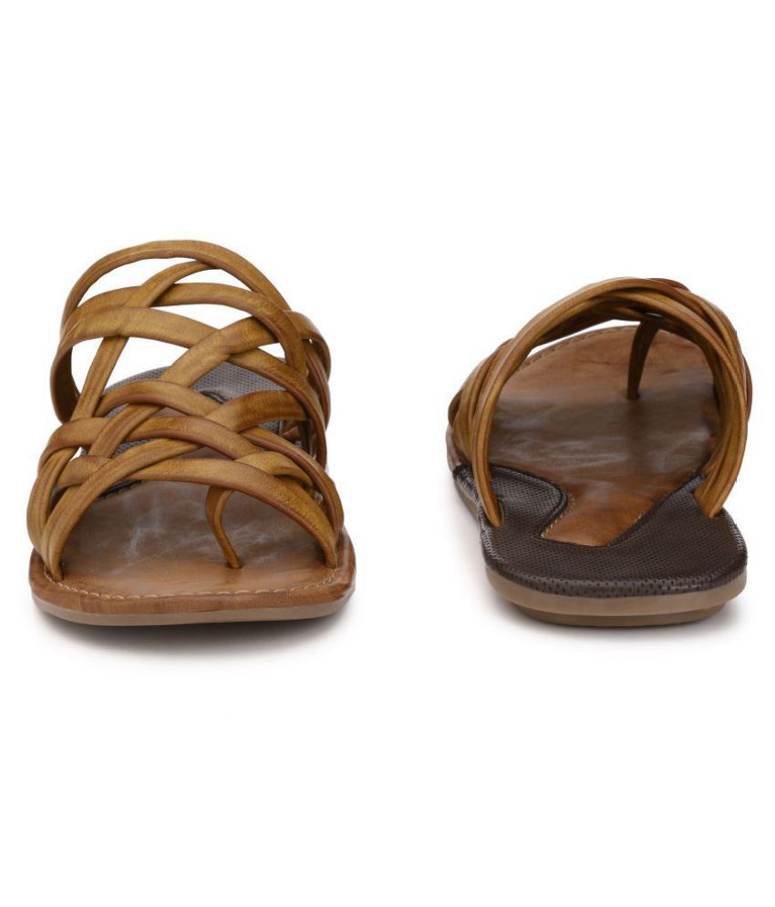 tan leatherette slip on slippers