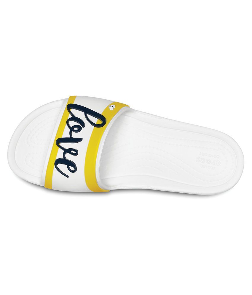 womens white crocs slides