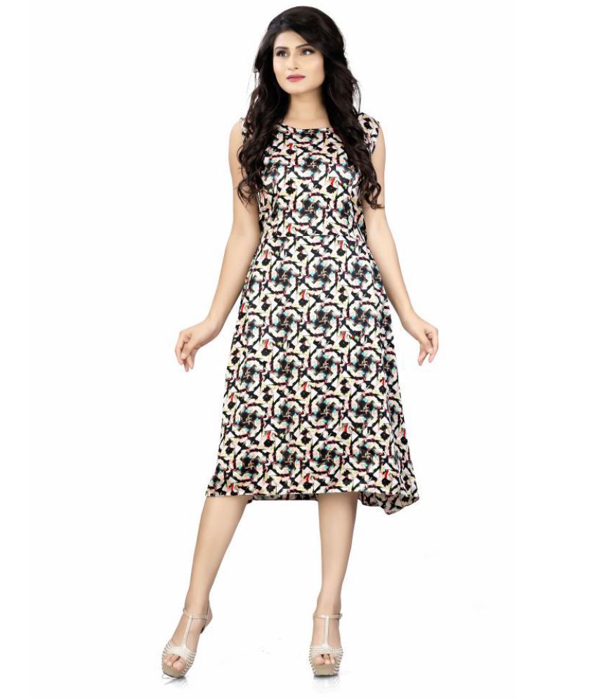 REYANSH INTERNATIONAL Satin Multi Color A- line Dress - Buy REYANSH ...