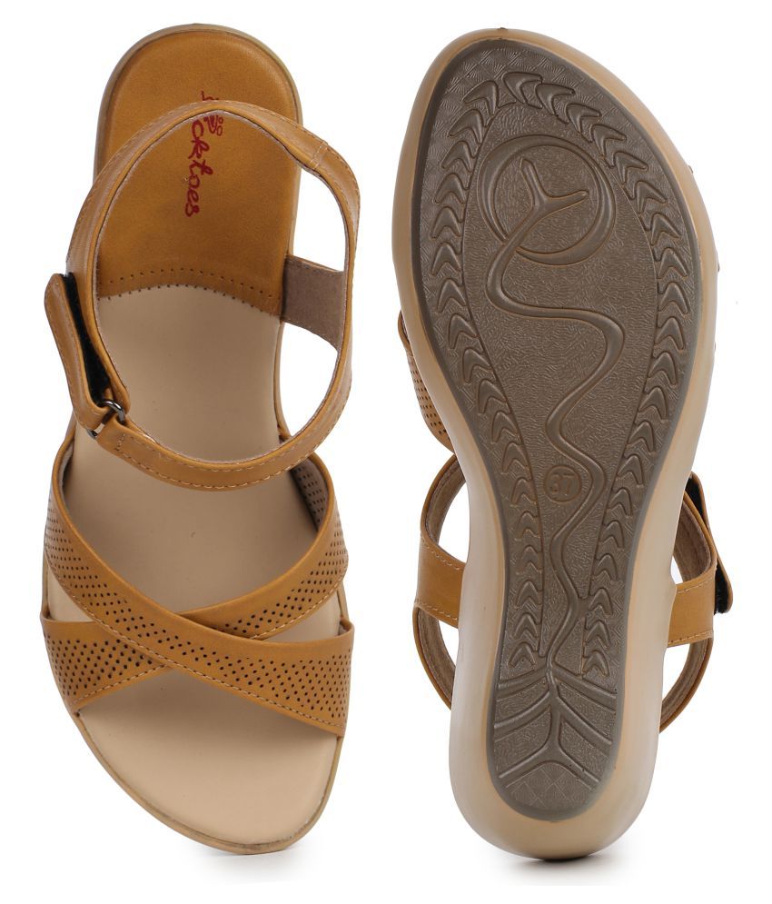 Picktoes Tan Wedges Heels Price in India- Buy Picktoes Tan Wedges Heels Online at Snapdeal