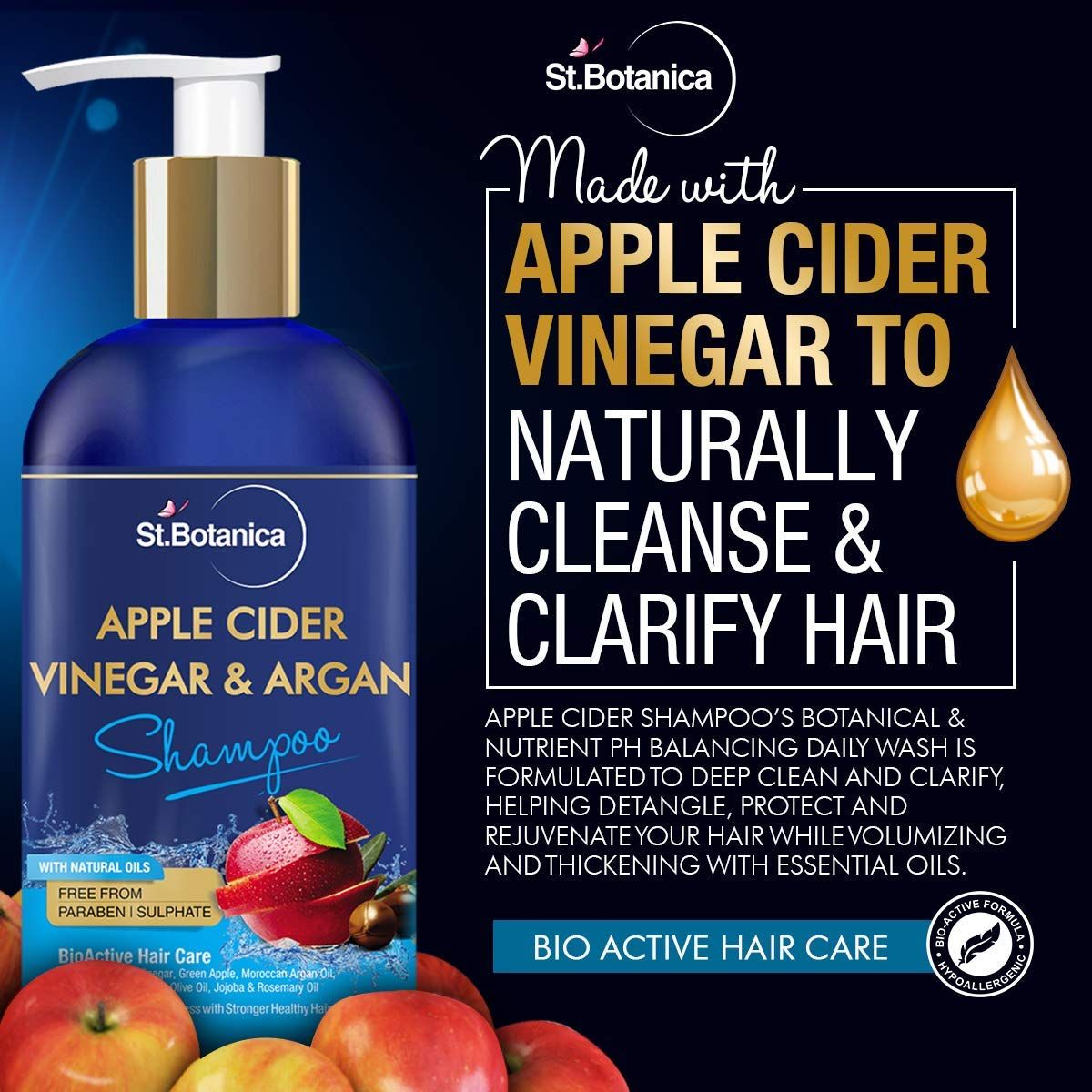 StBotanica Apple Cider Vinegar & Argan Oil Hair Shampoo 300 ml Buy