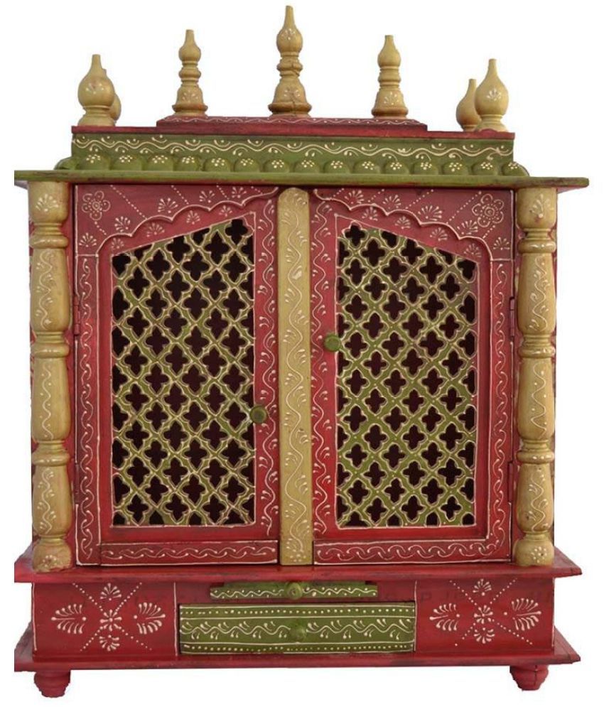 Jodhpur Handicrafts Red Wood Hanging Mandir