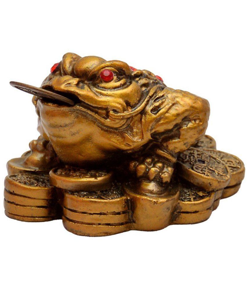     			S.S Creation Brown Resin Three Legged Frogg With Coin