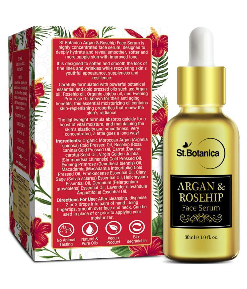 St.Botanica Argan & Rosehip Oil For Anti Ageing & Anti Wrinkle Face Serum 30 ml Buy St